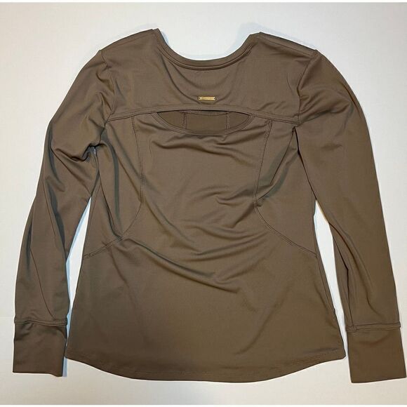 Catherine Malandrino Long Sleeve Athletic Top, Keyhole Back, Copper Size Large - Picture 2 of 7